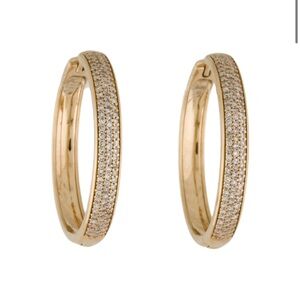 Mejuri BOLD PAVÉ DIAMOND LARGE GOLD HOOP EARRINGS